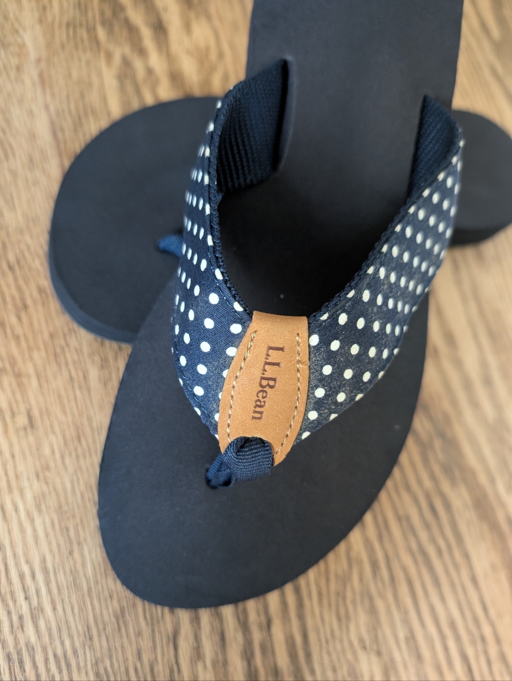 LL Bean Flip-flops New In Package Women's Size 8M, Navy/White - Picture 4 of 6